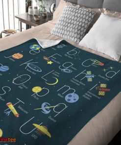 Nice Outer Space Alphabet Poster Cute A To Z Astronomy Fleece Blanket - Image 4