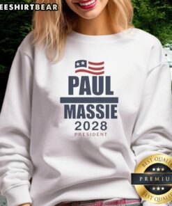 Nice Paul Massie 2028 President Flag Sweatshirt featuring vibrant design and bold campaign colors for supporters.