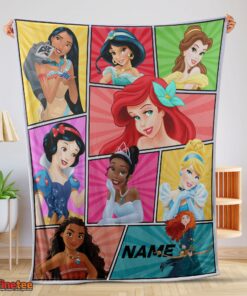 Nice Personalized Disney Princess Blanket Fleece Customized Blanket