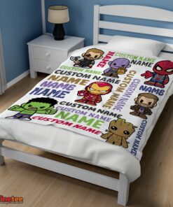 Nice Personalized Marvel Superheroes And Thanos Blanket Fleece Customized Blanket - Image 3