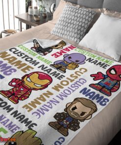 Nice Personalized Marvel Superheroes And Thanos Blanket Fleece Customized Blanket - Image 4