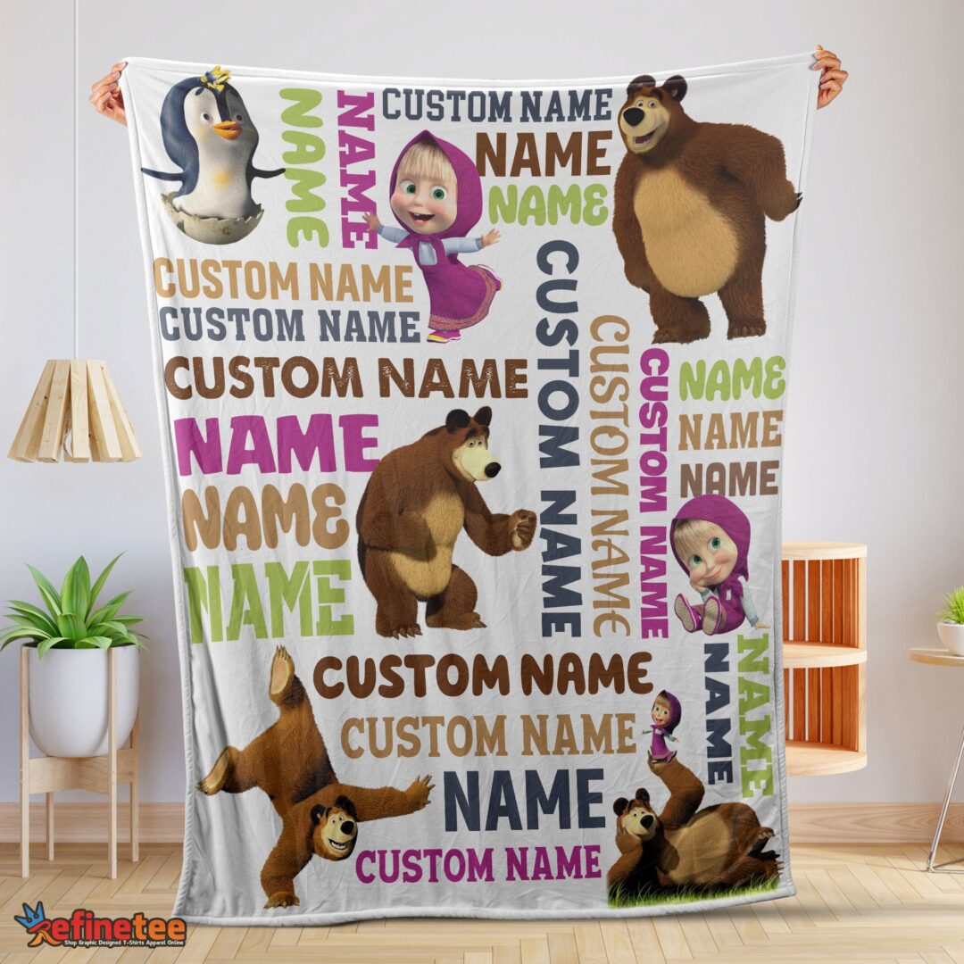 nice-personalized-masha-and-the-bear-blanket-fleece-customized-blanket-mk-01-1 Nice Personalized Masha And The Bear Blanket Fleece Customized Blanket