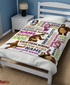 Nice Personalized Masha And The Bear Blanket Fleece Customized Blanket - Image 3