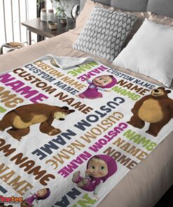 Nice Personalized Masha And The Bear Blanket Fleece Customized Blanket - Image 4