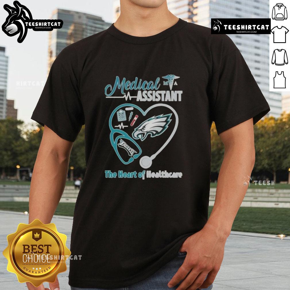 nice-philadelphia-eagles-football-medical-assistant-the-heart-of-healthcare-t-shirt-1 Nice Philadelphia Eagles Football medical assistant T-shirt featuring 'The Heart of Healthcare' design for sports fans.