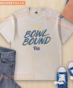 Alt Text: 2025 Bowl Bound Pittsburgh Panthers football washed t-shirt in navy blue, showcasing team spirit and style.