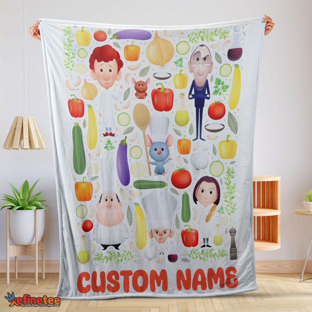 nice-pixar-ratatouille-chief-cute-chibi-character-vegetable-blanket-fleece-customized-blanket-mk-01 Nice Pixar Ratatouille Chief Cute Chibi Character Vegetable Blanket Fleece Customized Blanket