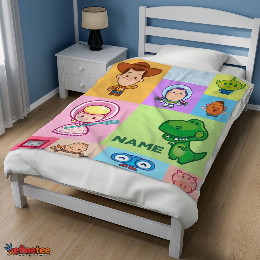 nice-pixar-toy-story-chibi-character-blanket-fleece-customized-blanket-mk-02 Nice Pixar Toy Story Chibi Character Blanket Fleece Customized Blanket - Image 3