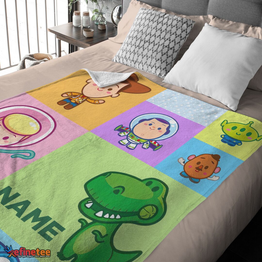 nice-pixar-toy-story-chibi-character-blanket-fleece-customized-blanket-mk-03 Nice Pixar Toy Story Chibi Character Blanket Fleece Customized Blanket - Image 4
