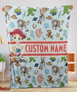 Nice Pixar Toy Story Cowgirl With All Friends Blanket Fleece Customized Blanket