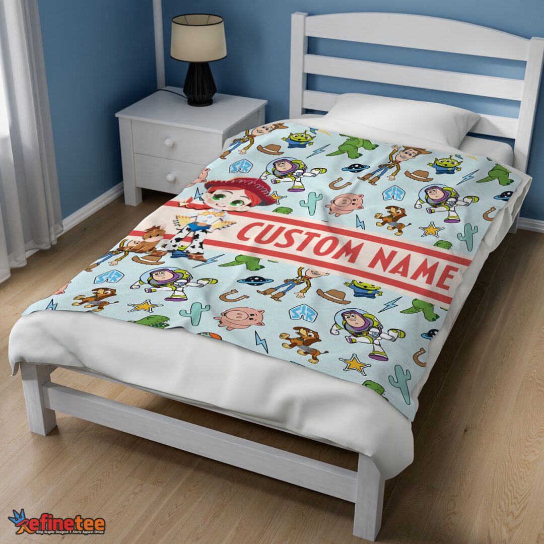 nice-pixar-toy-story-cowgirl-with-all-friends-blanket-fleece-customized-blanket-mk-02 Nice Pixar Toy Story Cowgirl With All Friends Blanket Fleece Customized Blanket - Image 3