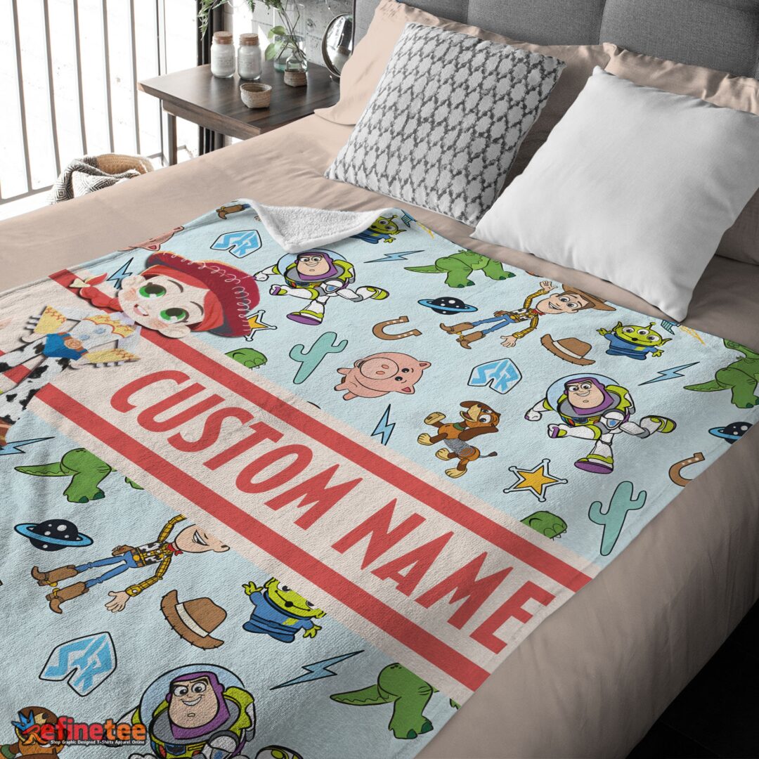 nice-pixar-toy-story-cowgirl-with-all-friends-blanket-fleece-customized-blanket-mk-03 Nice Pixar Toy Story Cowgirl With All Friends Blanket Fleece Customized Blanket - Image 4