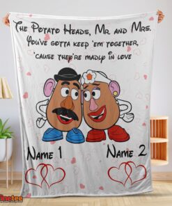 Nice Pixar Toy Story Mr. Potato And Ms. Potato Blanket Fleece Customized Blanket