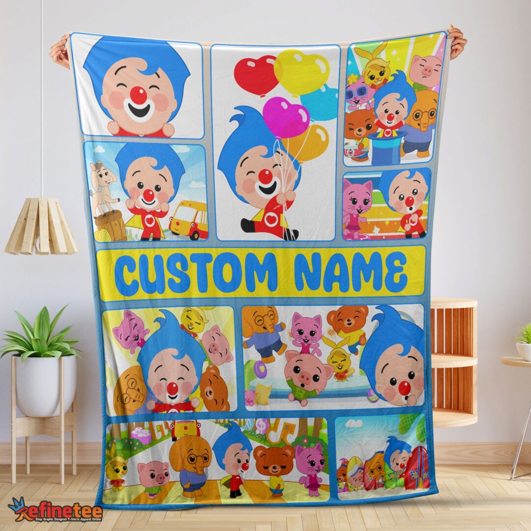 nice-plim-plim-friends-collage-blanket-fleece-customized-blanket-mk-01 Nice Plim Plim & Friends Collage Blanket Fleece Customized Blanket - Image 2
