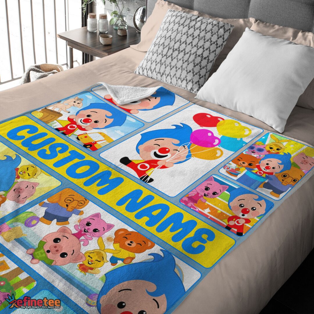 nice-plim-plim-friends-collage-blanket-fleece-customized-blanket-mk-03 Nice Plim Plim & Friends Collage Blanket Fleece Customized Blanket - Image 4