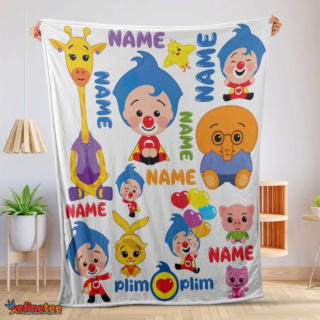 nice-plim-plim-friends-collage-cute-blanket-fleece-customized-blanket-mk-01-1 Nice Plim Plim & Friends Collage Blanket Fleece Customized Blanket