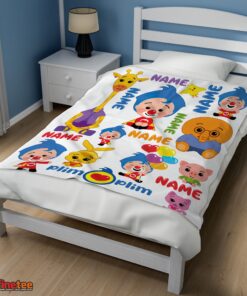Nice Plim Plim & Friends Collage Cute Blanket Fleece Customized Blanket - Image 3
