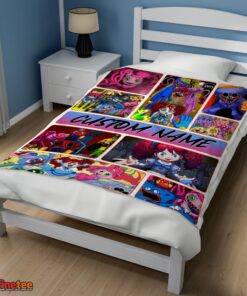Nice Poppy Playtime Miss Poppy With Friends Horror Blanket Fleece Customized Blanket - Image 3
