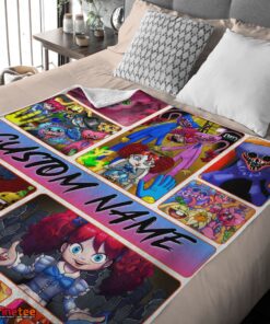 Nice Poppy Playtime Miss Poppy With Friends Horror Blanket Fleece Customized Blanket - Image 4