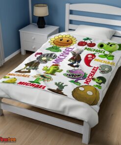 Nice Pretty Plants Vs Zombies Characters Blanket Fleece Customized Blanket - Image 3