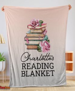Nice Pretty Vintage Book Reading Blanket Fleece Customized Blanket