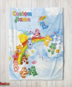 Nice Rainbow Care Bears Character Sky Blanket Fleece Customized Blanket