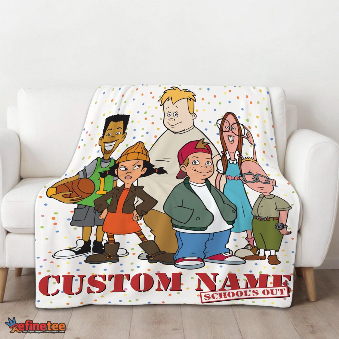 nice-recess-cartoon-schools-out-blanket-fleece-customized-blanket-mk-01 Nice Recess Cartoon School's Out Blanket Fleece Customized Blanket - Image 3