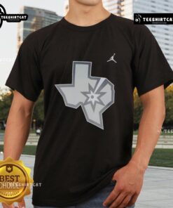 Nice San Antonio Spurs Texas State silver t-shirt featuring team logo, perfect for fans and casual wear.