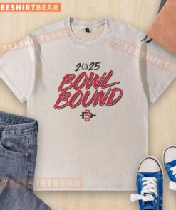 San Diego State Aztecs Football 2025 Bowl Bound washed t-shirt featuring team colors and logo for fans.