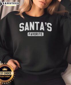 Cozy Nice Santa's Favorite Sweatshirt featuring festive design, perfect for holiday celebrations and winter wear.