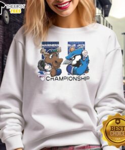 Nice Seattle Mariners Vs Toronto Blue Jays American Championship 2025 Mascot T-Shirt - Image 5