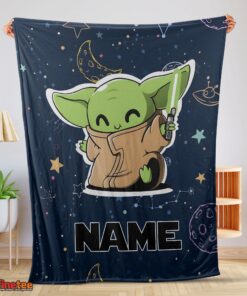 Nice Star Wars Baby Yoda Astronomy Blanket Fleece Customized Blanket