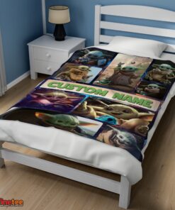 Nice Star Wars Baby Yoda Collage Blanket Fleece Customized Blanket - Image 3