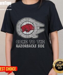 Nice Star Wars Arkansas Razorbacks ladies tee featuring iconic design and vibrant colors, perfect for fans and casual wear.