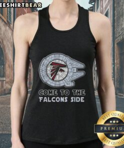 Stylish tank top featuring a Star Wars design supporting the Atlanta Falcons, perfect for fans and casual wear.