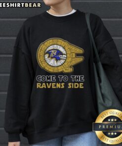 Stylish Baltimore Ravens side sweatshirt featuring a unique Star Wars design, perfect for fans and cozy wear.