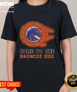 Star Wars-themed Boise State Broncos ladies tee featuring vibrant graphics and a stylish design for fans.