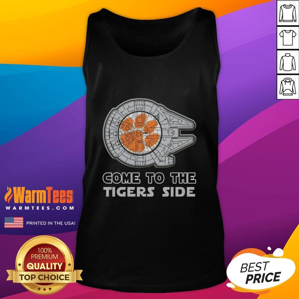 nice-star-wars-come-to-the-clemson-tigers-side-tank-top Clemson Tigers tank top featuring a fun Star Wars design, perfect for fans and summer wear.