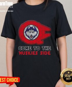 Alt Text: Connecticut Huskies ladies tee featuring a stylish Star Wars design, perfect for fans and team supporters.