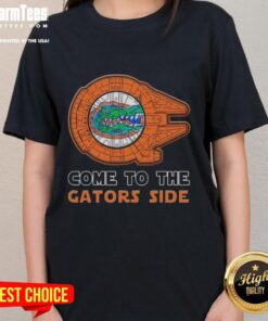 Nice Star Wars Come To The Florida Gators Side Ladies Tee featuring a stylish design for fans of both franchises.