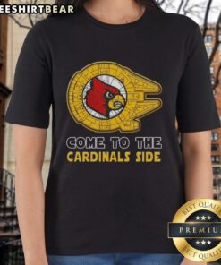 Stylish ladies tee featuring Nice Star Wars design for Louisville Cardinals fans, perfect for game day and casual wear.