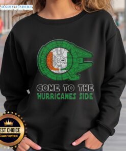 Nice Star Wars Come to the Miami Hurricanes side sweatshirt featuring vibrant graphics and cozy design.