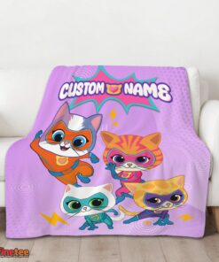 Nice Super Kitties Assemble Feline Heroes In Action Blanket Fleece Customized Blanket - Image 3