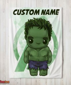 Nice Superhero Marvel Avenger Chibi Hulk Blanket Fleece Customized Blanket