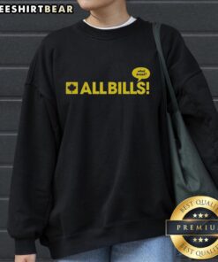 Caricature logo of Nice The Eagle on a sweatshirt, featuring the phrase 'All Bills What Bread' for a stylish look.