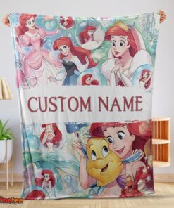Nice The Little Mermaid Blanket Ariel Princess Fleece Family Princess Customized Blanket
