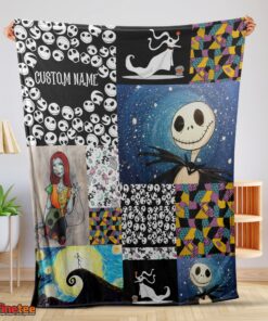 Nice The Nightmare Before Christmas Jack Skellington Sally Zero Halloween Customized Blanket
