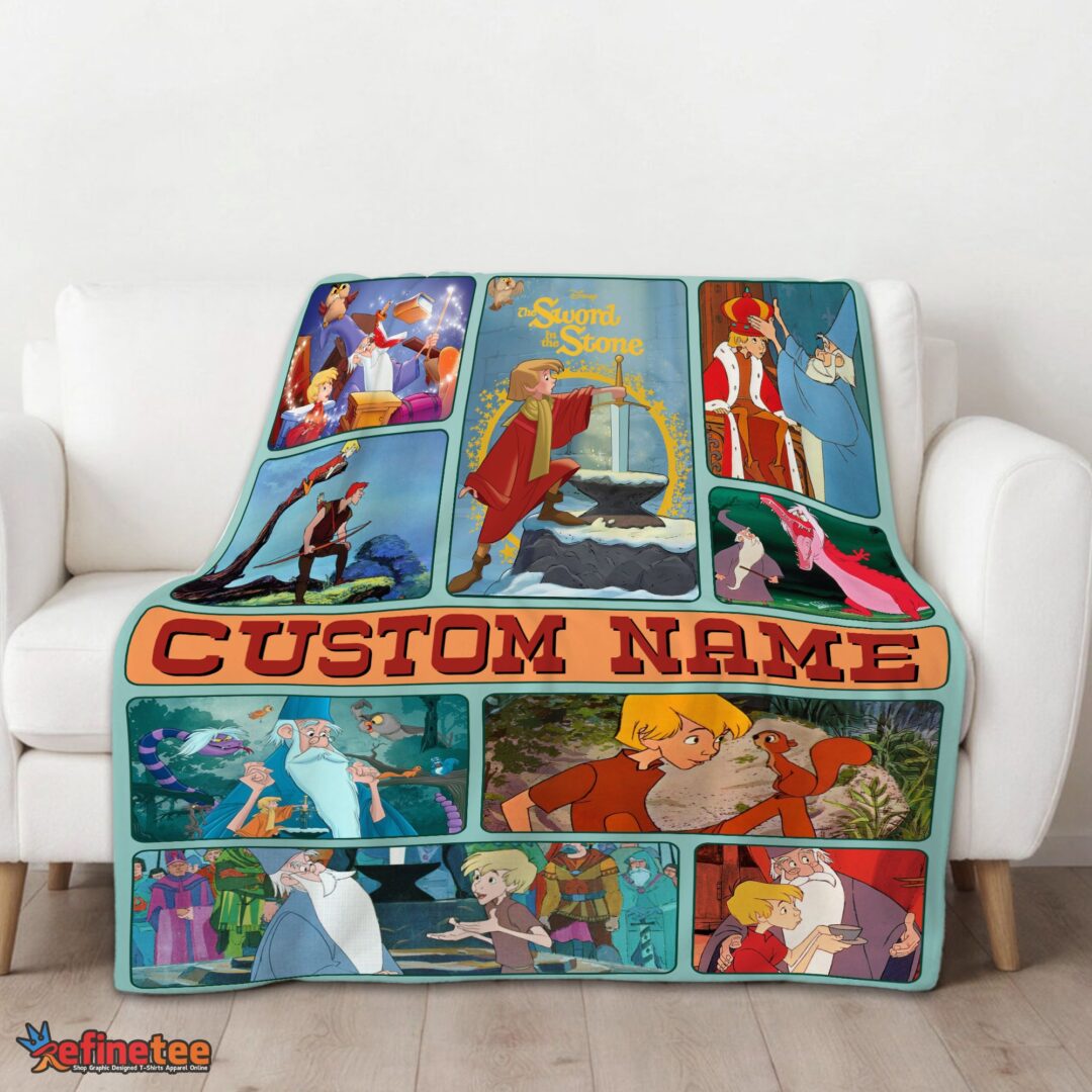 nice-the-sword-in-the-stone-magical-journey-collage-blanket-fleece-customized-blanket-mk-01 Nice The Sword In The Stone Magical Journey Collage Blanket Fleece Customized Blanket - Image 3