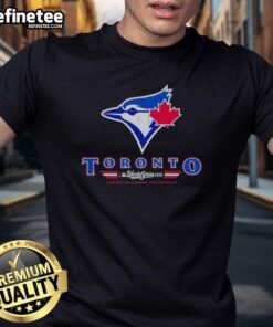 Nice Toronto Blue Jays 2025 World Series American League Champions T-Shirt featuring team logo and championship design.