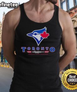 2025 World Series American League Champions tank top featuring the Toronto Blue Jays logo in vibrant colors.